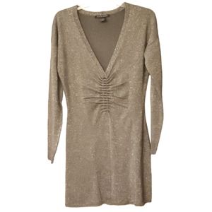 Boston Proper Womans Metallic Gold‎ Sparkle Mini Dress Size Medium